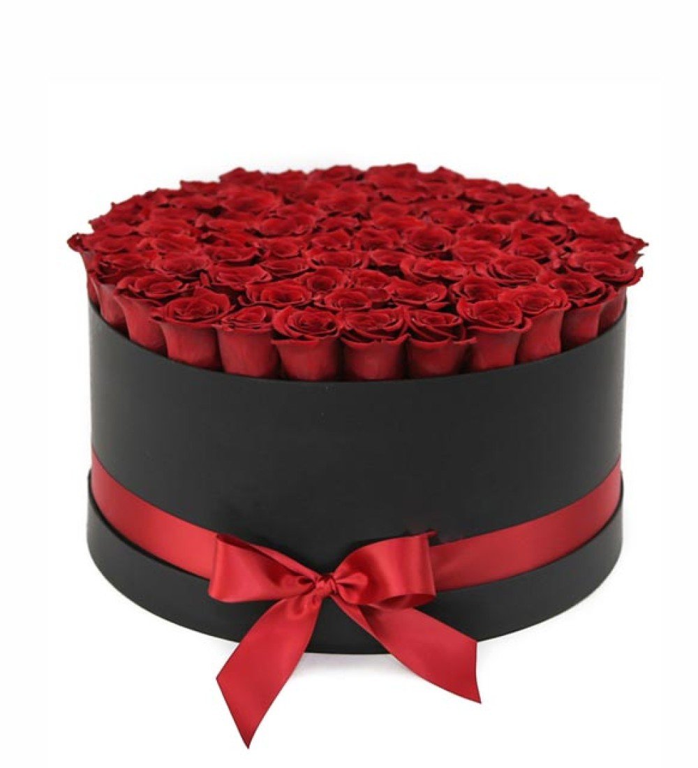 101 adet kırmızı gülün şık kutu içinde özel aranjmanı – Manavgat ve Side aynı gün teslim