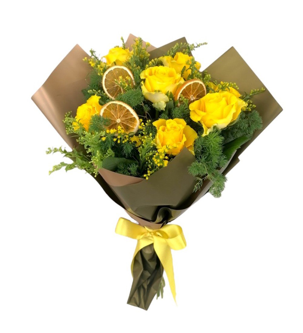 6 adet sarı gül buketi – Manavgat ve Side’ye canlı çiçek teslimatı
