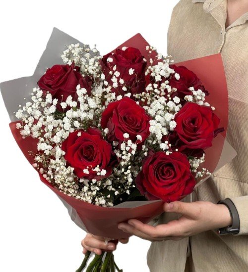 7'li Kırmızı Gül Buketi