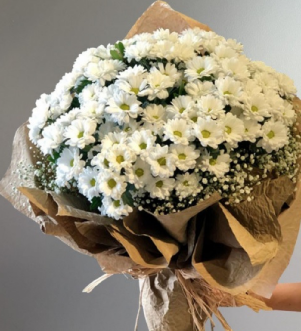 Beyaz büyük papatya buketi – Manavgat ve Side’ye gösterişli çiçek teslimatı