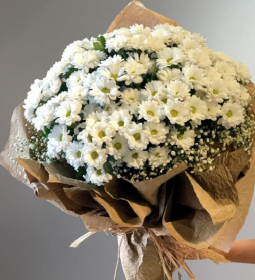 Beyaz Büyük Papatya Buketi